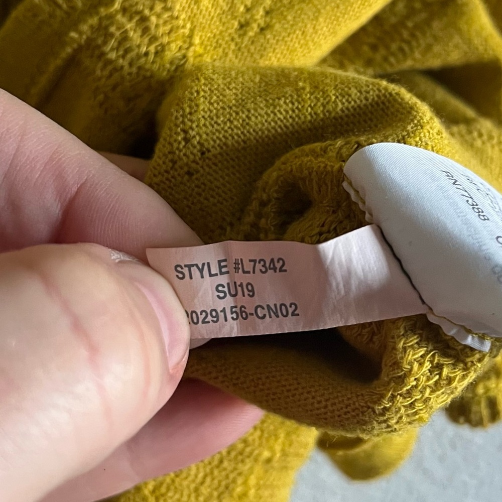 Madewell Pointelle Ribbed Tee Mustard Yellow Knit Top Medium - Picture 8 of 11